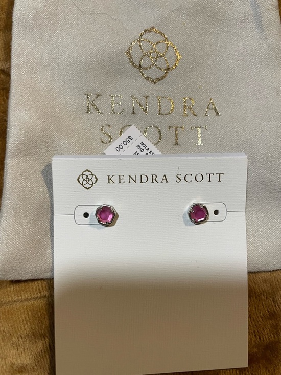 Kendra Scott Accessories - Kendra Scott Nola Stud Earrings Azalea Illusion Silver Hexagon Stud Earrings NWT